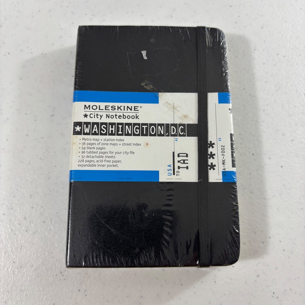 Moleskine City Notebook Washington DC Black Hardcover Travel Guide Journal New